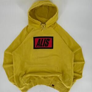 Y2K Alis Skateboard ski hoodie boxy men’s XL yellow faded boxy fit